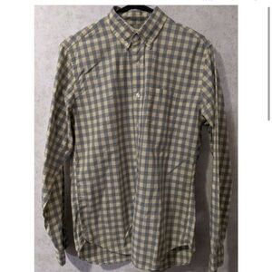 J.Crew Men's Button Down Shirt Size Small Yellow Blue Plaid Long Sleeve